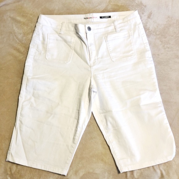 Style & Co. Pants - Style & Co | White Denim Skimmer Shorts Size 16